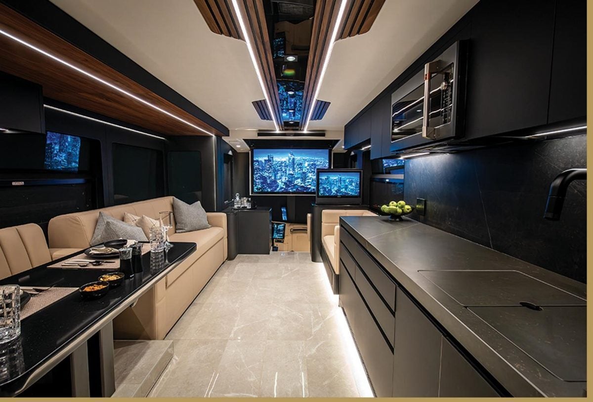 Coach interior gourmet kitchen